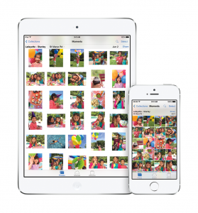 iOS 8's new Photos on an iPad and an iPhone